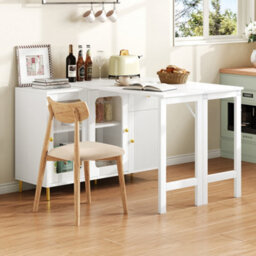Btm Bar Table With Storage Cabinet And Glass Doors For Kitchen Dining Room Living Room - thumbnail 8