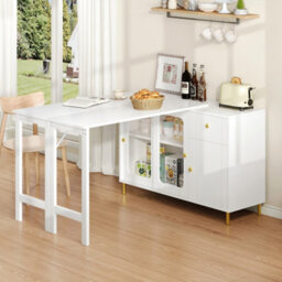 Btm Bar Table With Storage Cabinet And Glass Doors For Kitchen Dining Room Living Room - thumbnail 9