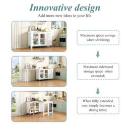 Btm Bar Table With Storage Cabinet And Glass Doors For Kitchen Dining Room Living Room - thumbnail 5