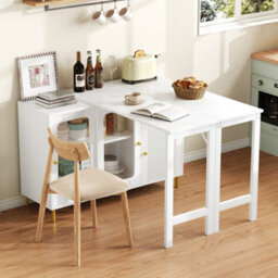 Btm Bar Table With Storage Cabinet And Glass Doors For Kitchen Dining Room Living Room