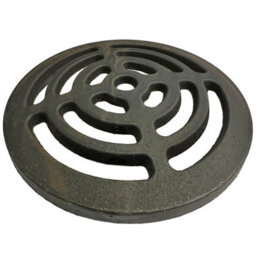 "Thomas Dudley 6.5"" Diameter 165mm 9mm Thick Round Circular Cast Iron Gully Grid Grate Heavy Duty Drain Cover Black Satin Finish"