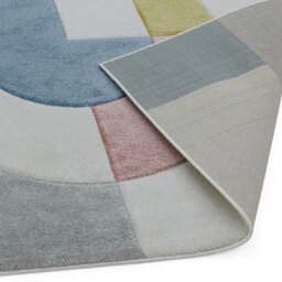 Retro Multi Modern Geometric Easy To Clean Dining Room Rug-120Cm X 170Cm - thumbnail 4
