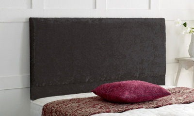"Adore Designs Victoria Plain Crushed Velvet 6Ft Super King 24"" Headboard -  Black"