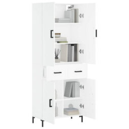 Berkfield Highboard White 69.5X34X180 Cm Engineered Wood - thumbnail 3