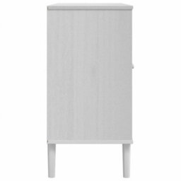 Berkfield Modern Sideboard Senja Rattan Look White 112X40X80Cm Solid Wood Pine - thumbnail 7