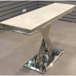 Cream Marble Top Modern Console Table Hallway Side Table Living Room Furniture - thumbnail 2