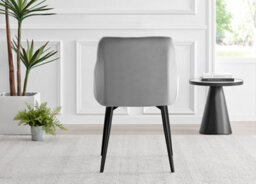 Furniturebox Uk 4 Seater Dining Set - Imperia White High Gloss Dining Table And Chairs - 4 Grey Calla Black Leg Chairs - thumbnail 7