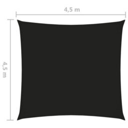 Berkfield Sunshade Sail Oxford Fabric Square 4.5X4.5 M Black - thumbnail 6
