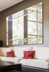 Mirroroutlet Large Milton All Glass Bevelled Mirror Wall Mirror 144 X 115.5 Cm - thumbnail 2