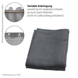 Bricoflor Semi-Sheer Curtain With Concealed Loops  - Grey - 2,45 X 1,40 M - Plain - thumbnail 7