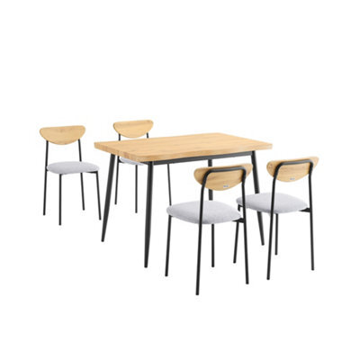 Sobuy Ogt52-N, 5-Piece Dining Table Set With Comfortable Chairs, Dining Table And Chairs,wood Veneer,w110Xd68.5Xh75 - image 1