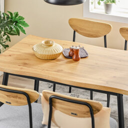 Sobuy Ogt52-N, 5-Piece Dining Table Set With Comfortable Chairs, Dining Table And Chairs,wood Veneer,w110Xd68.5Xh75 - thumbnail 6