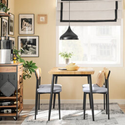 Sobuy Ogt52-N, 5-Piece Dining Table Set With Comfortable Chairs, Dining Table And Chairs,wood Veneer,w110Xd68.5Xh75 - thumbnail 4