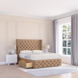 "Sloomy Luthor Naples Memory Foam Bed Set ,no Drawers, Mattress & 54"" Wingback Headboard With 12"" Footboard - Double" - thumbnail 1