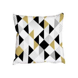 Andrew Lee Cushions - Abstract Triangles. Gold Black And White (Cushion) / 60Cm X 60Cm - thumbnail 1