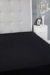 Fitted Sheet Polycotton Plain Dyed Extra Deep 25Cm Bed Linen Black - thumbnail 3