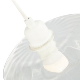 Happy Homewares Contemporary Clear Ribbed Glass Non Electric Pendant Lamp Shade With Flat Style - thumbnail 3