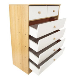 6 Drawer Storage Cabinet Bedside Chest Clothes Organizer Cupboard - thumbnail 4