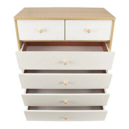 6 Drawer Storage Cabinet Bedside Chest Clothes Organizer Cupboard - thumbnail 1