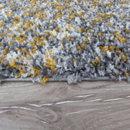 Loomed Super Soft Ochre Yellow Grey Mottled Shaggy Runner Rug 60X240Cm - thumbnail 3