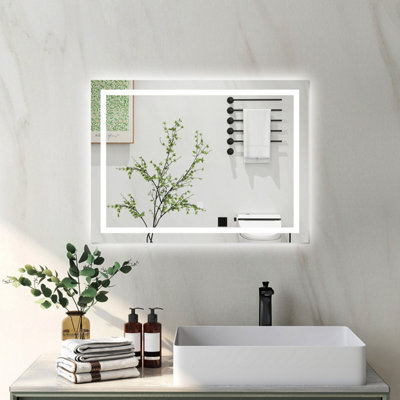 Probaty Bathrooms Bathroom Mirror 900X600mm Dimmable Led With Anti-Fog Ip44 Rated Illuminated Backlit Wall Mounted Touch Switch Vanity Mirror - image 1
