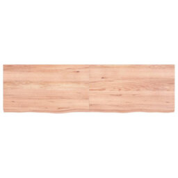 Berkfield Wall Shelf Light Brown 140X40X4 Cm Treated Solid Wood Oak - thumbnail 2