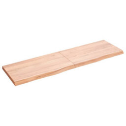 Berkfield Wall Shelf Light Brown 140X40X4 Cm Treated Solid Wood Oak - thumbnail 1