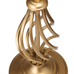 Happy Homewares Traditional Sleek Satin Gold Brass Table Lamp Base With Twist Metal Stem Design - thumbnail 2