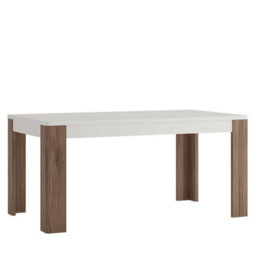 Wyld Haus Porto 160Cm Matt White Dining Table With Oak Detail - thumbnail 2