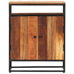 Berkfield Side Cabinet 60X35X76 Cm Solid Reclaimed Wood And Steel - thumbnail 3