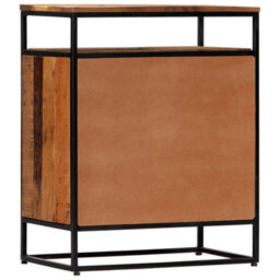 Berkfield Side Cabinet 60X35X76 Cm Solid Reclaimed Wood And Steel - thumbnail 2
