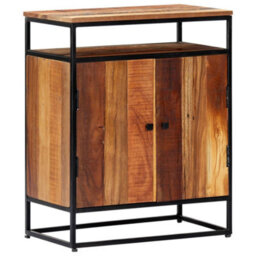 Berkfield Side Cabinet 60X35X76 Cm Solid Reclaimed Wood And Steel - thumbnail 8