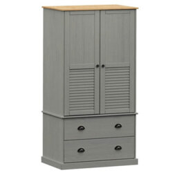 Berkfield Classic Wardrobe Vigo Grey 90X55X176 Cm Solid Wood Pine
