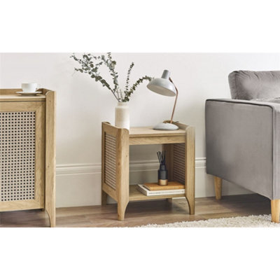 Ashfield Natural Oak Lamp Table With Removable Shelf - image 1