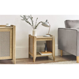 Ashfield Natural Oak Lamp Table With Removable Shelf - thumbnail 1