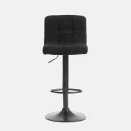 Ohs 2 X Boucle Adjustable Bar Stool Swivel Pub Seat Kitchen Counter Chair - Black - thumbnail 2