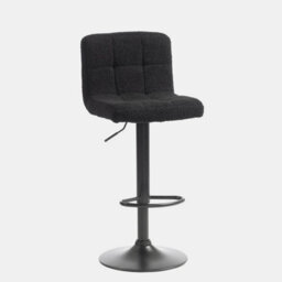 Ohs 2 X Boucle Adjustable Bar Stool Swivel Pub Seat Kitchen Counter Chair - Black - thumbnail 3