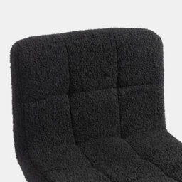 Ohs 2 X Boucle Adjustable Bar Stool Swivel Pub Seat Kitchen Counter Chair - Black - thumbnail 4