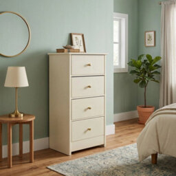 31(L)X29(W)X76(H) Cm Vintage Wooden Chest Drawers 4 Drawer Bedroom Furniture Storage Cabinet - thumbnail 5