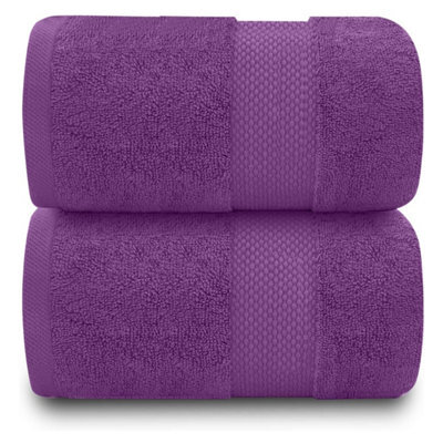 Gc Gaveno Cavailia 2Pk Miami Bath Towel 70X125 Purple 700 Gsm Quick Drying & Super Absorbent Bath Towel Set - image 1
