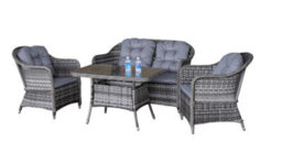 Garden Store Direct St Tropez Aluminium Rattan 4 Seat Lounge Dining Set - thumbnail 2