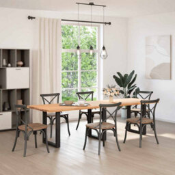 Berkfield Dining Table Legs U-Shaped 3 Pcs Black 70X(72-73) Cm Steel - thumbnail 2