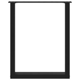 Berkfield Dining Table Legs U-Shaped 3 Pcs Black 70X(72-73) Cm Steel - thumbnail 5