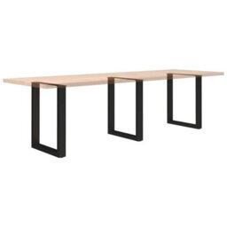 Berkfield Dining Table Legs U-Shaped 3 Pcs Black 70X(72-73) Cm Steel - thumbnail 8