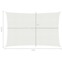 Berkfield Sunshade Sail 160 G/m2 White 2.5X4 M Hdpe - thumbnail 6