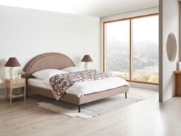 Beliani Bed Boucle Margut 180 X 200 Cm (Eu Super King) Taupe - thumbnail 2