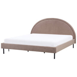 Beliani Bed Boucle Margut 180 X 200 Cm (Eu Super King) Taupe - thumbnail 4