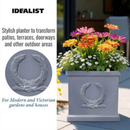 Idealist™ 30Cm Planter, Grey Light Concrete Square Garden Planter, Flower Box, Faux Lead Outdoor Plant Pot For Trees - thumbnail 5