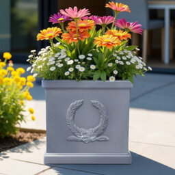 Idealist™ 30Cm Planter, Grey Light Concrete Square Garden Planter, Flower Box, Faux Lead Outdoor Plant Pot For Trees - thumbnail 9