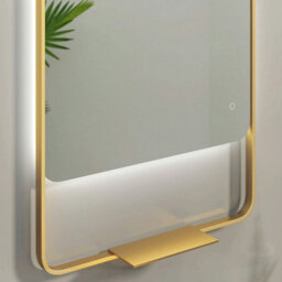 Royal Bathrooms Verona 900 X 460mm Brass Back & Front Lit Led Framed Mirror With Integrated Light Bar, Demister Pad & Touch Sensor - thumbnail 9